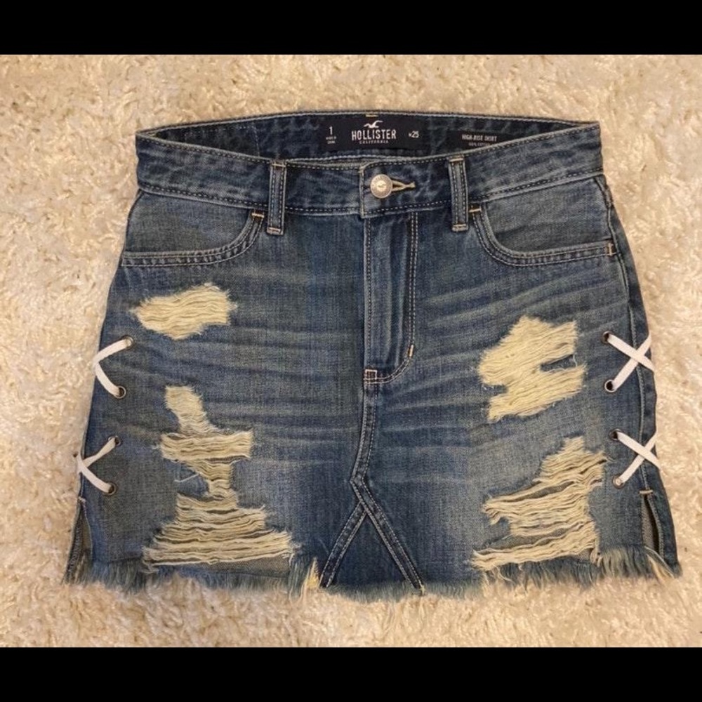 Hollister Distressed Denim Skirt